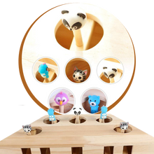 Carica l&#39;immagine nel visualizzatore di Gallery, Giocattolo di legno interattivo per gatti con 5 buchi - Ozerty
