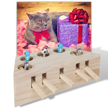 Carica l&#39;immagine nel visualizzatore di Gallery, Giocattolo di legno interattivo per gatti con 5 buchi - Ozerty
