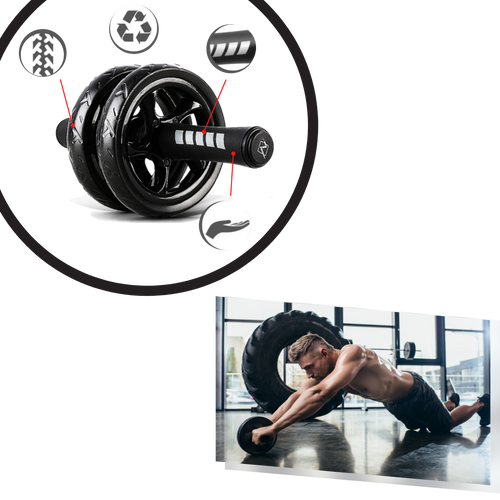 Rullo per addominali con impugnature imbottite - Ozayti