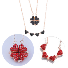 Carica l&#39;immagine nel visualizzatore di Gallery, Collana a cuore regolabile a 4 foglie di trifoglio - Ozerty
