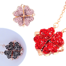 Carica l&#39;immagine nel visualizzatore di Gallery, Collana a cuore regolabile a 4 foglie di trifoglio - Ozerty
