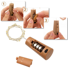 Carica l&#39;immagine nel visualizzatore di Gallery, Stringa di luce LED bottiglie con tappo di sughero (confezione da 3) - Ozerty
