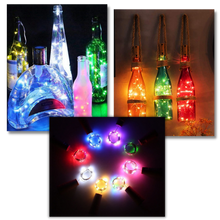 Carica l&#39;immagine nel visualizzatore di Gallery, Stringa di luce LED bottiglie con tappo di sughero (confezione da 3) - Ozerty

