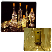 Carica l&#39;immagine nel visualizzatore di Gallery, Stringa di luce LED bottiglie con tappo di sughero (confezione da 3) - Ozerty
