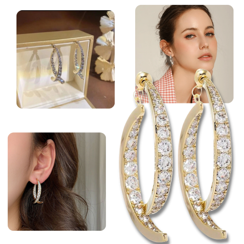 Orecchini a croce in argento/oro - Ozerty