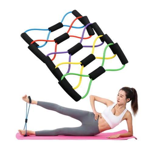 Fascia elastica di resistenza fitness con maniglie e 8 forme - Ozerty