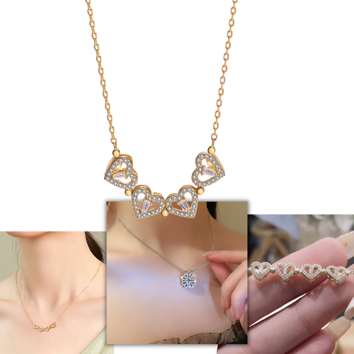 Collana a forma di cuore a quattro foglie - Ozerty