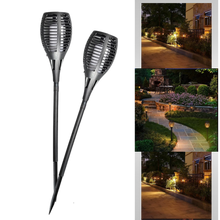 Carica l&#39;immagine nel visualizzatore di Gallery, Torcia luminosa solare a LED con fiamma tremolante
