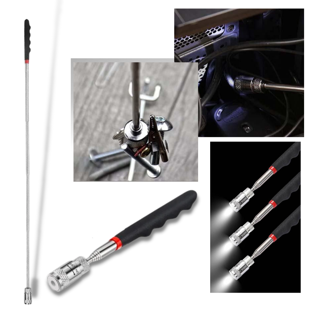 Strumento di raccolta magnetico retrattile con LED - Ozerty