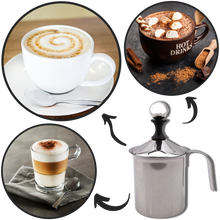 Carica l&#39;immagine nel visualizzatore di Gallery, Montalatte manuale in acciaio inox 400ml - Ozerty
