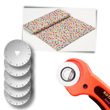 Carica l&#39;immagine nel visualizzatore di Gallery, Taglierina a rullo per tessuti con cinque lame da 45 mm - Ozerty
