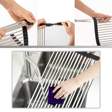 Carica l&#39;immagine nel visualizzatore di Gallery, Scolapiatti in acciaio inossidabile arrotolabile per piatti e alimenti - Ozerty
