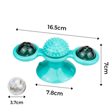 Carica l&#39;immagine nel visualizzatore di Gallery, Giocattolo per gatti con mulino a vento rotante e spazzola - Ozerty
