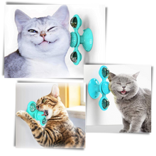 Carica l&#39;immagine nel visualizzatore di Gallery, Giocattolo per gatti con mulino a vento rotante e spazzola - Ozerty
