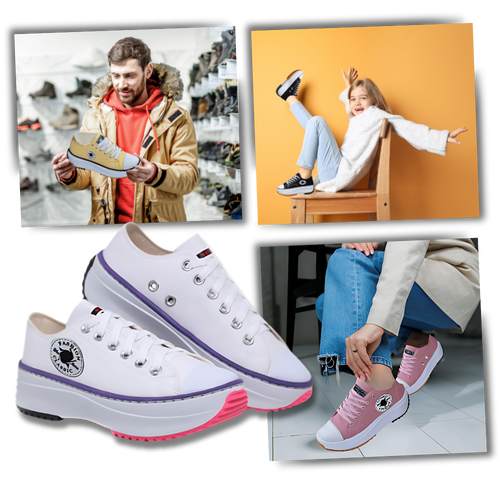 Sneaker in tela antiscivolo comodamente rialzata - Ozerty