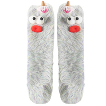 Carica l&#39;immagine nel visualizzatore di Gallery, Calzini divertenti in velluto corallo -Grigio - Ozerty

