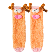 Carica l&#39;immagine nel visualizzatore di Gallery, Calzini divertenti in velluto corallo -Arancione - Ozerty
