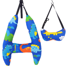 Carica l&#39;immagine nel visualizzatore di Gallery, Cuscino da Viaggio per Collo con Supporto Ergonomico -Dinosauro blu profondo - Ozerty
