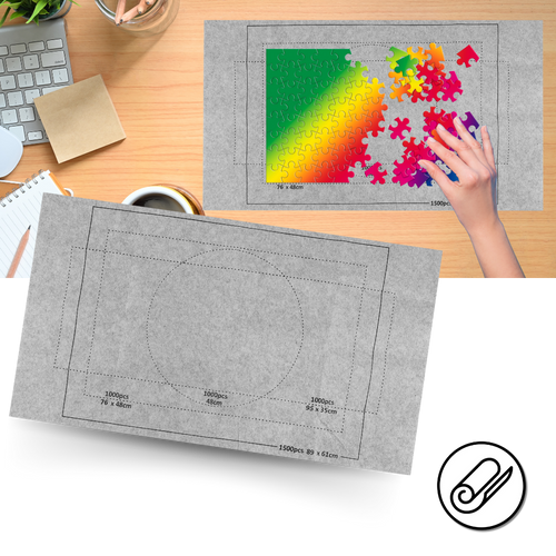 Tappetino per Puzzle in Feltro Arrotolabile - Ozerty