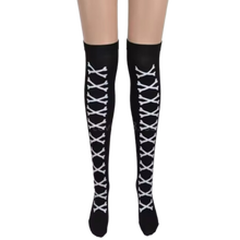 Carica l&#39;immagine nel visualizzatore di Gallery, Calze Compressori con Design Festivi per Halloween -Ossa Chic - Ozerty

