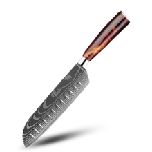 Carica l&#39;immagine nel visualizzatore di Gallery, Coltelli giapponesi della serie Terra di fuoco -Coltello Santoku 18 cm - Ozerty
