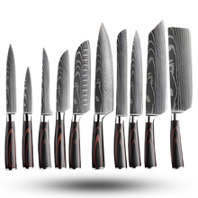 Carica l&#39;immagine nel visualizzatore di Gallery, Coltello giapponese in legno Forest Pakkawood -Set di 10 coltelli da chef giapponesi - Ozerty
