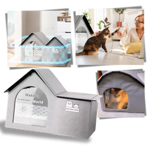 Carica l&#39;immagine nel visualizzatore di Gallery, Cuccia per Gatti Isolata con Rivestimento Termoriflettente - Ozerty
