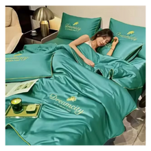 Carica l&#39;immagine nel visualizzatore di Gallery, Copripiumino in morbida seta di ghiaccio -Verde/150X200 cmVerde/180X220 cmVerde/200X230 cm - Ozerty
