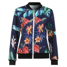 Carica l&#39;immagine nel visualizzatore di Gallery, Giacca bomber a maniche lunghe a fiori
 -Blu/SBlu/MBlu/LBlu/XLBlu/XXLBlu/3XLBlu/4XLBlu/5XL - Ozerty
