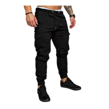 Carica l&#39;immagine nel visualizzatore di Gallery, Pantaloni cargo slim fit da uomo -Nero/MNero/LNero/XLNero/XXLNero/3XLNero/4XLNero/5XL - Ozerty
