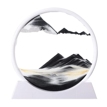 Carica l&#39;immagine nel visualizzatore di Gallery, Quadro Ipnotico di Sabbia in Movimento -Nero con cornice bianca/18 x 19 cmNero con cornice bianca/25 x 26 cm  - Ozerty
