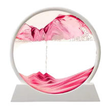 Carica l&#39;immagine nel visualizzatore di Gallery, Quadro Ipnotico di Sabbia in Movimento -Rosa con cornice bianca/18 x 19 cmRosa con cornice bianca/25 x 26 cm  - Ozerty
