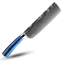 Carica l&#39;immagine nel visualizzatore di Gallery, Coltelli giapponesi Blu Oceano -Nakiri - Coltello a mannaia 17,5 cm - Ozerty
