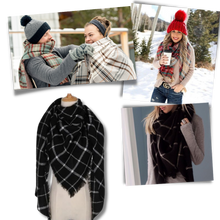 Carica l&#39;immagine nel visualizzatore di Gallery, Sciarpa in cashmere a quadri effetto mohair - Ozerty
