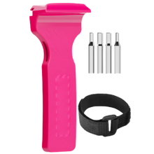 Carica l&#39;immagine nel visualizzatore di Gallery, Strumento portatile per copertoni di biciclette -Rosa + 4 bit e velcro - Ozerty
