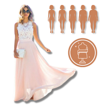 Carica l&#39;immagine nel visualizzatore di Gallery, Abito in chiffon con pizzo dallo stile prairie chic - Ozerty
