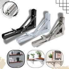 Carica l&#39;immagine nel visualizzatore di Gallery, Eleganti staffe pieghevoli a muro per ripiani - Ozerty
