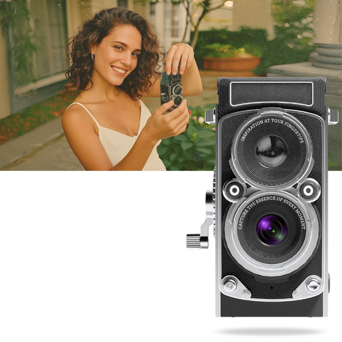 Fotocamera Reflex a Doppio Obiettivo Senza Tempo - Ozerty