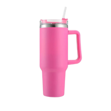 Carica l&#39;immagine nel visualizzatore di Gallery, Tazza per auto di grande capacità con manico -Rosso rosa - Ozerty
