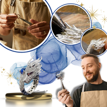 Carica l&#39;immagine nel visualizzatore di Gallery, Anello drago d&#39;argento, fatto a mano e unico nel suo genere - Ozerty
