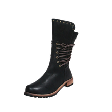 Carica l&#39;immagine nel visualizzatore di Gallery, Stivaletti in Pelle PU Vintage -Nero/EU35Nero/EU36Nero/EU37Nero/EU38Nero/EU39Nero/EU40Nero/EU41Nero/EU42Nero/EU43 - Ozerty
