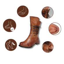 Carica l&#39;immagine nel visualizzatore di Gallery, Stivaletti in Pelle PU Vintage - Ozerty
