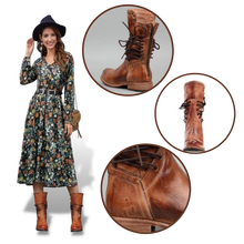 Carica l&#39;immagine nel visualizzatore di Gallery, Stivaletti in Pelle PU Vintage - Ozerty
