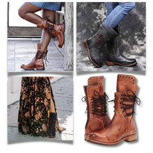 Carica l&#39;immagine nel visualizzatore di Gallery, Stivaletti in Pelle PU Vintage - Ozerty

