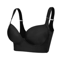 Carica l&#39;immagine nel visualizzatore di Gallery, Reggiseno Modellante con Ampie Ali Laterali Integrate -Nero - Ozerty
