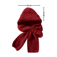 Carica l&#39;immagine nel visualizzatore di Gallery, Cappello con cappuccio in maglia antivento con sciarpa e protezione per le orecchie integrate - Ozerty
