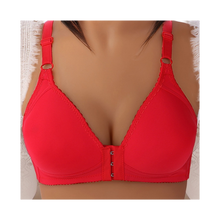 Carica l&#39;immagine nel visualizzatore di Gallery, Reggiseno push up senza fili per taglie forti -Corallo rosso Tocco Delicato - Ozerty
