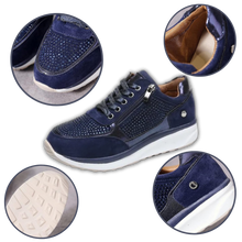 Carica l&#39;immagine nel visualizzatore di Gallery, Scarpe da ginnastica con zeppa in strass - Ozerty
