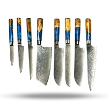 Carica l&#39;immagine nel visualizzatore di Gallery, Coltelli giapponesi della serie Mare Giallo -Set di 8 coltelli da chef giapponesi - Ozerty
