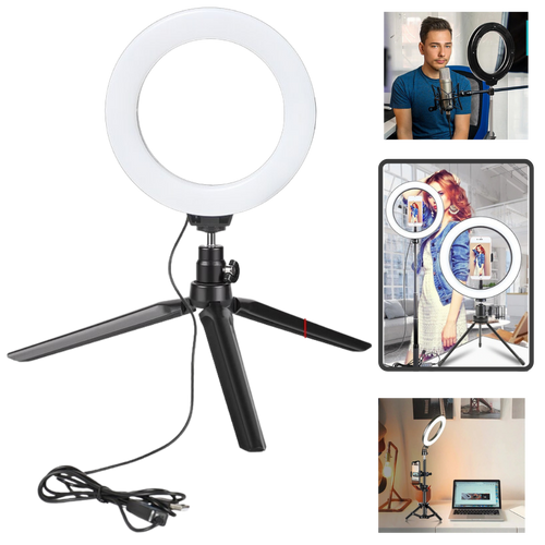 16 cm LED Ring Light with Stand - Ozerty
